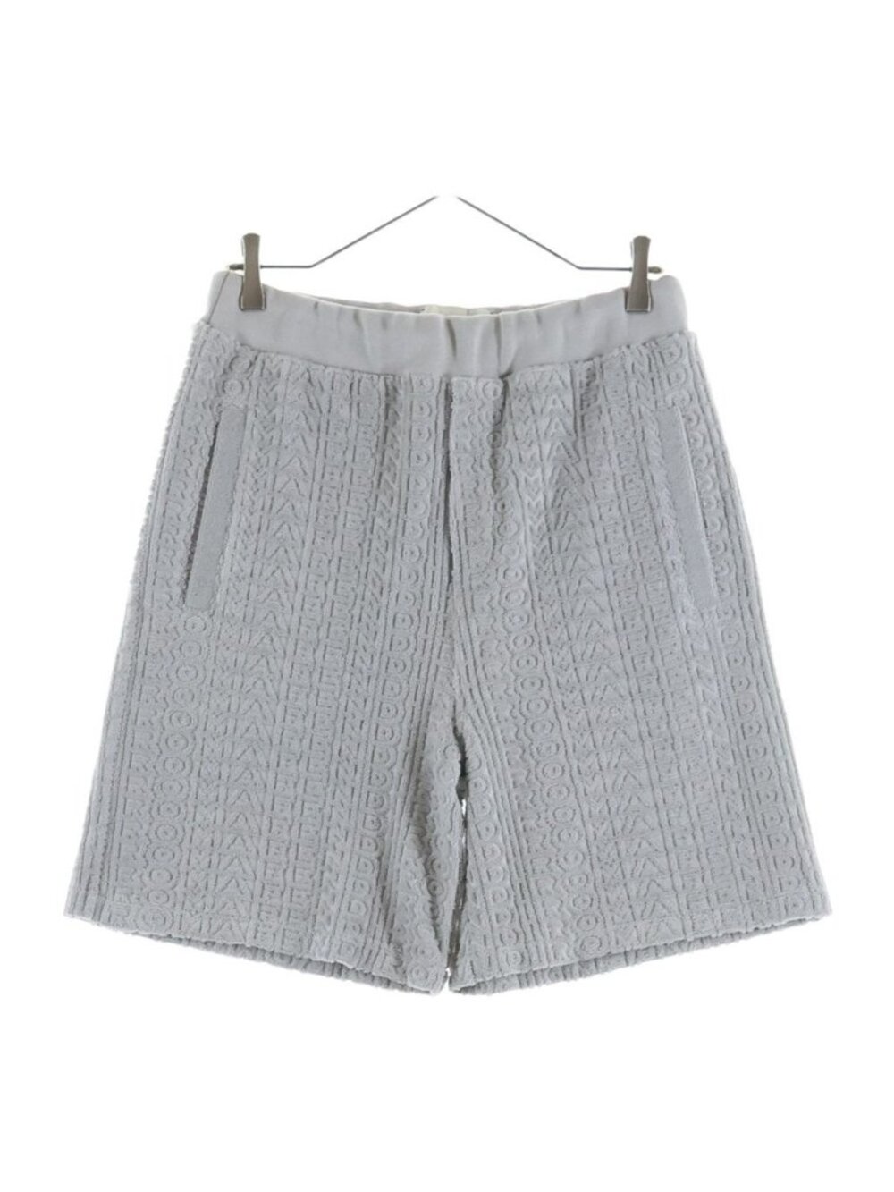 Fendi Pile Logo All Over Pattern Drawstring Shorts Gray Aofa
